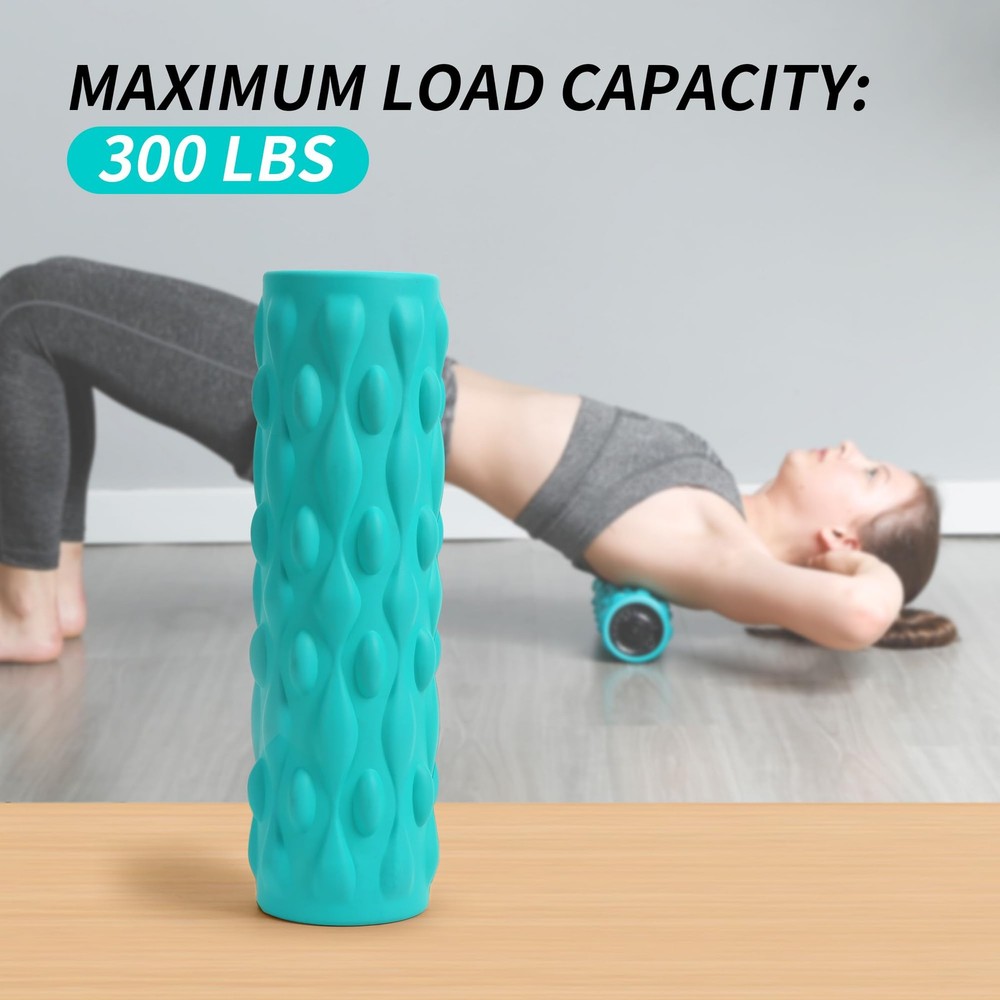 High-Density Vibrating Foam Roller Blue with 4 Customizable Speeds for Deep T...