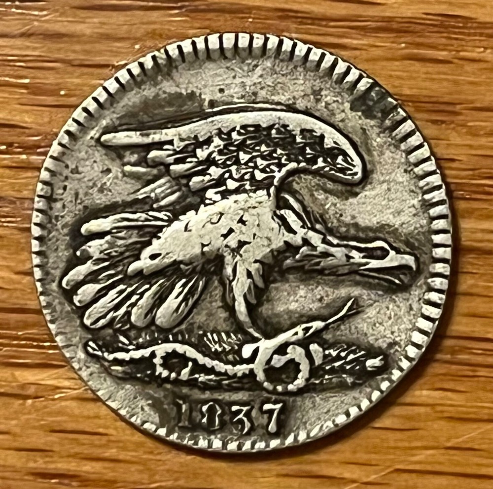 1837  Feuchtwanger cent ,  VF,  Scarce