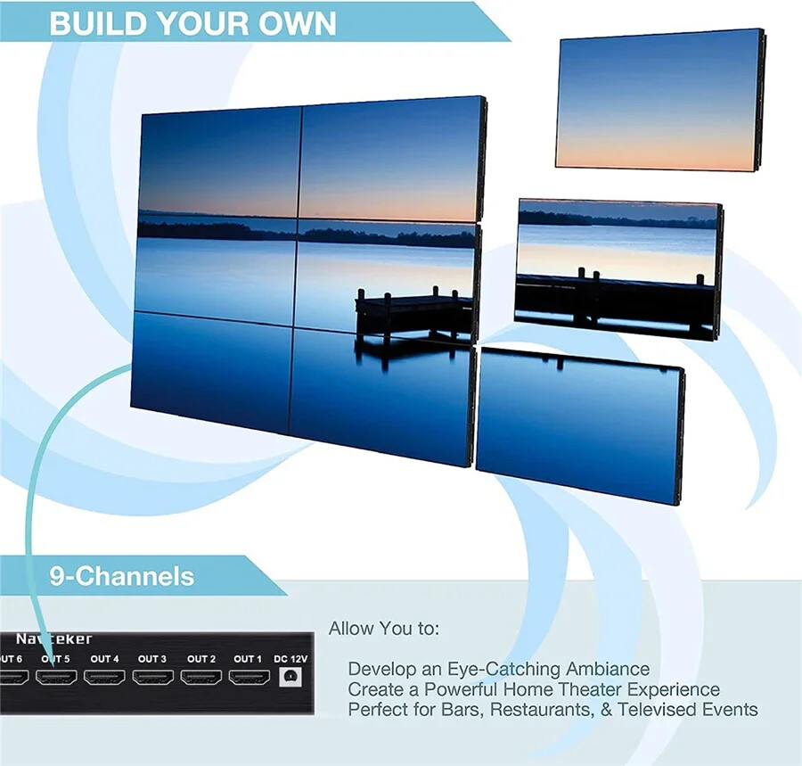 4K 3X3 Video Wall Controller DVI HDMI TV Video Wall Splicer Multi Screen Splicer