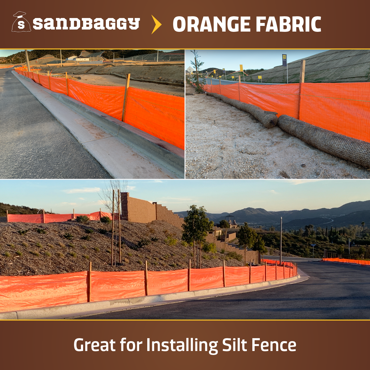 40 Year - Landscape Fabric - Orange Ground Cover Weed Barrier Control