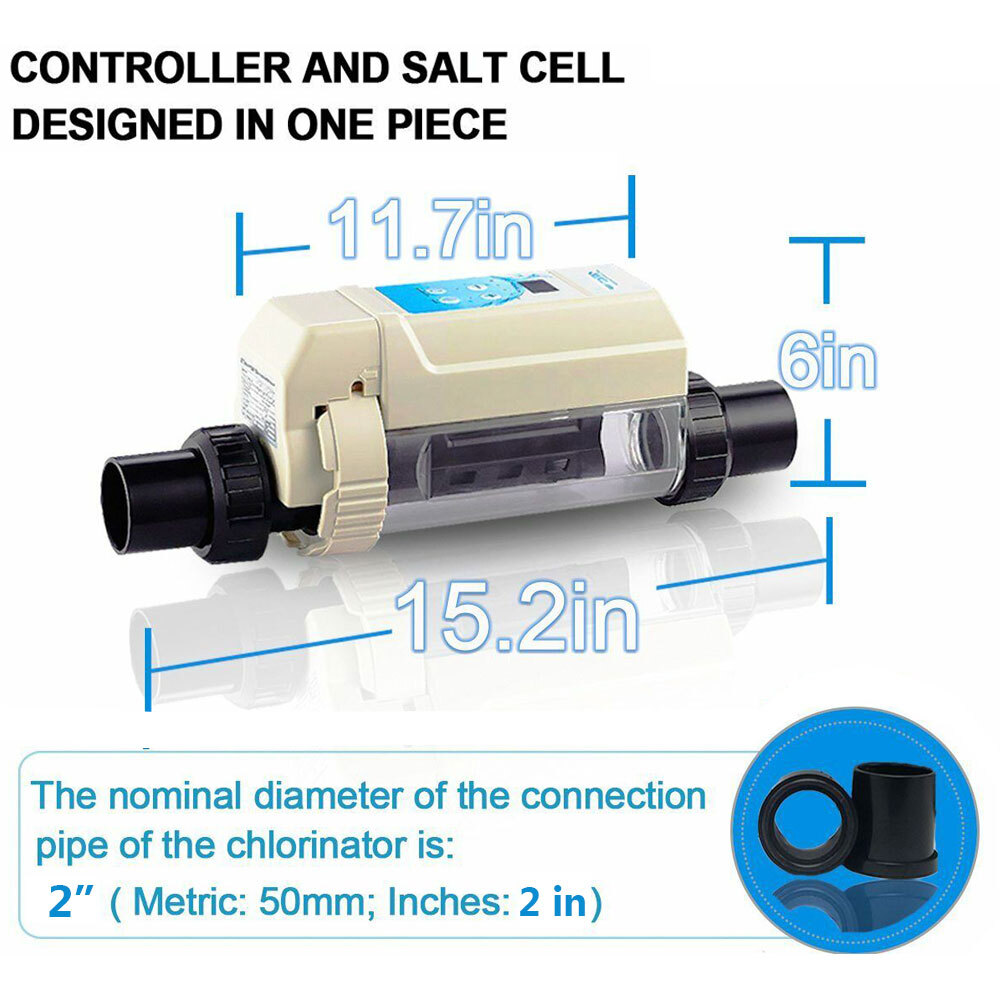 Pool Chlorine Generator System for 26K Gallon Pool With Salt Cell & Flow Switch