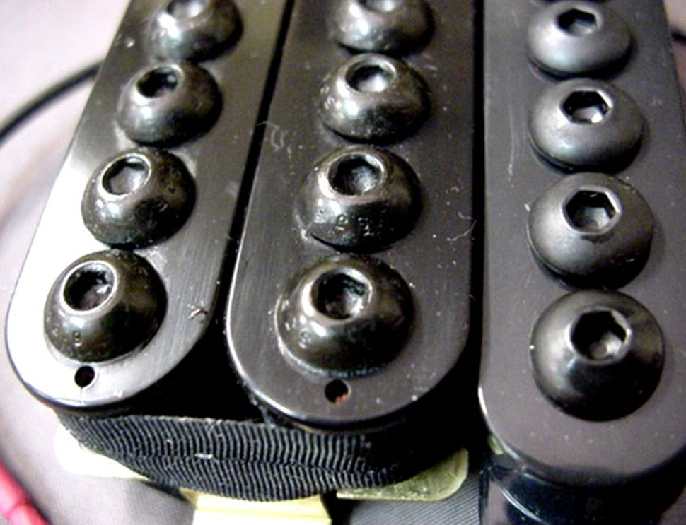 SINGLE + HUMBUCKER GUITAR PICKUP SET - BLACK + HEX POLE