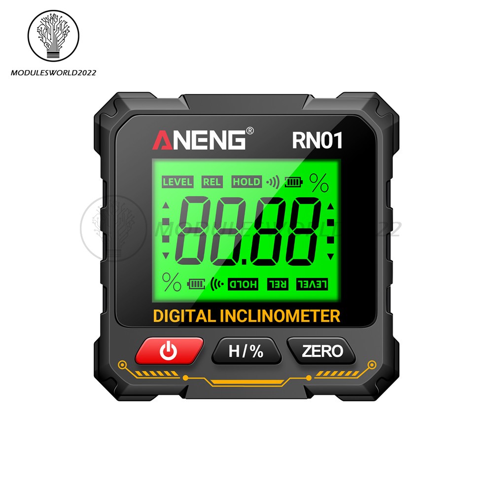 ANENG Digital Angle Finder Magnetic Protractor Level Box Inclinometer Tool 360°