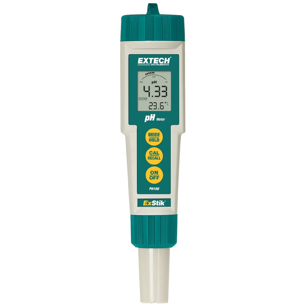 Extech PH100 ExStik II Waterproof pH Meter with Temperature Display