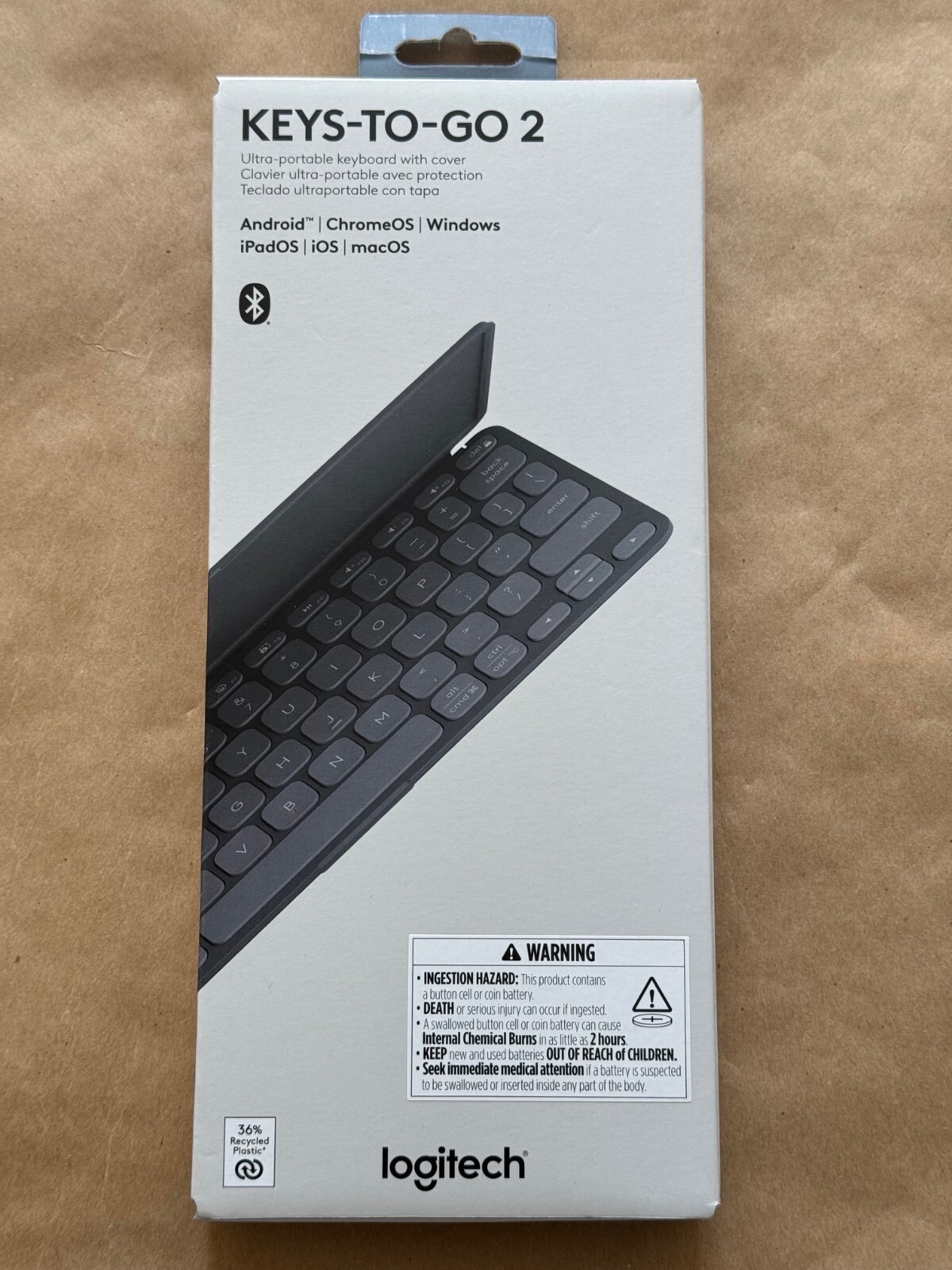NEW LOGITECH KEYS-TO-GO 2 ULTRA-PORTABLE KEYBOARD WITH COVER 920-012867