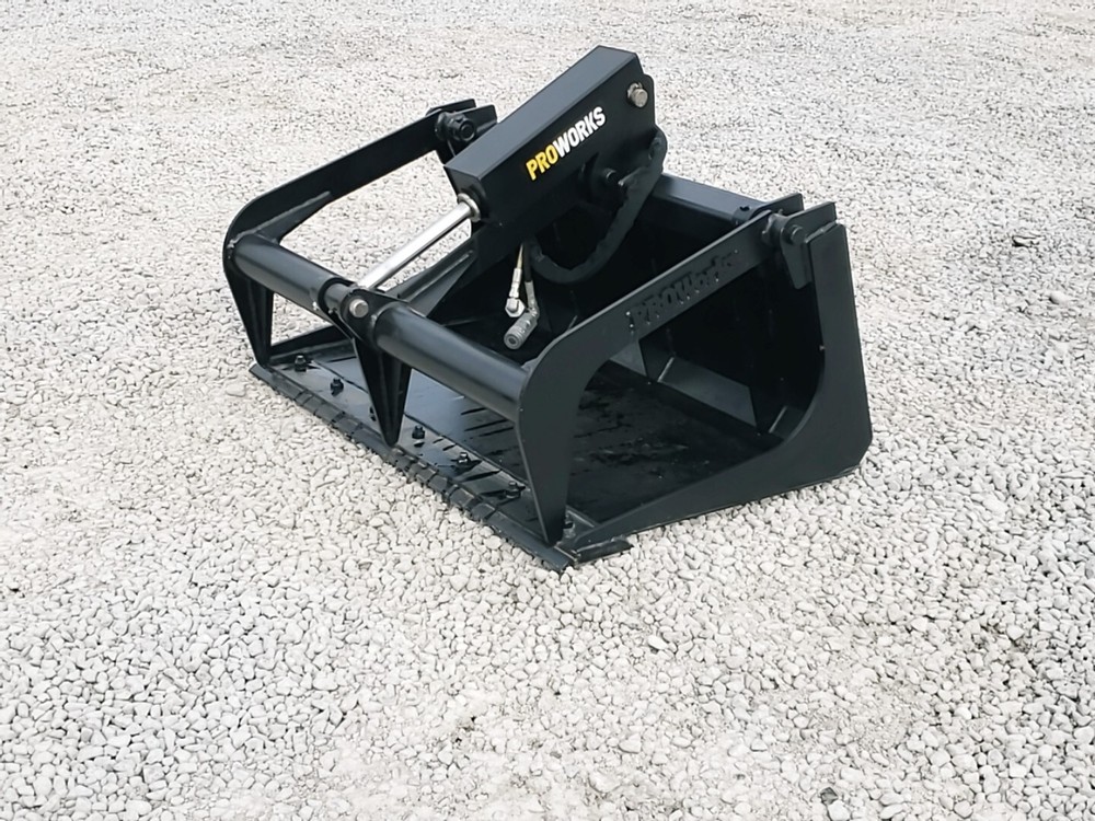 48" Solid Bottom Bucket Grapple Attachment Fits Mini Skid Steer Bobcat MT