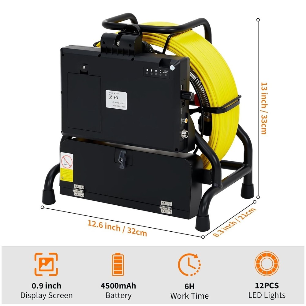 Sewer Camera 98.4 ft/30m Self-Leveling Drain Inspection Camera🔔