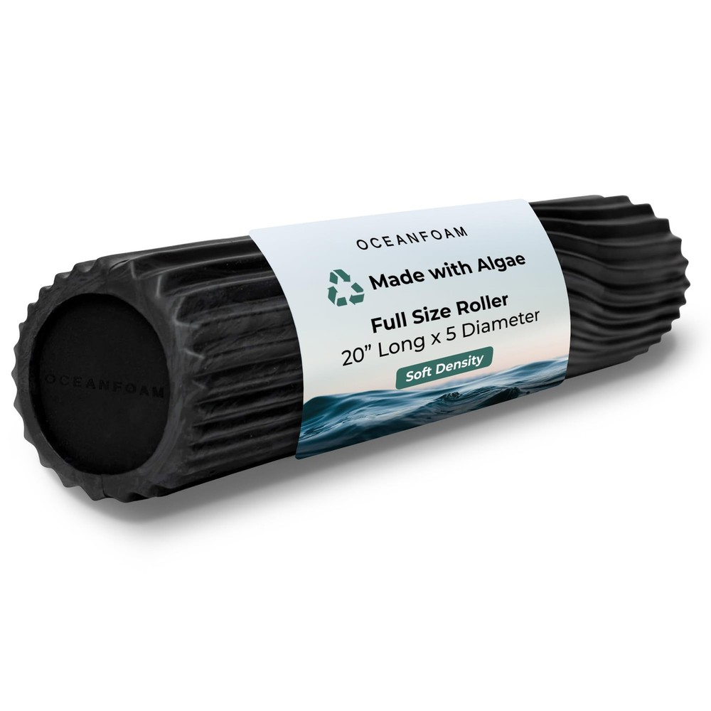 Soft Tidal Roller (Black & Charcoal Marbled) - Low Density Foam Roller for Ph...