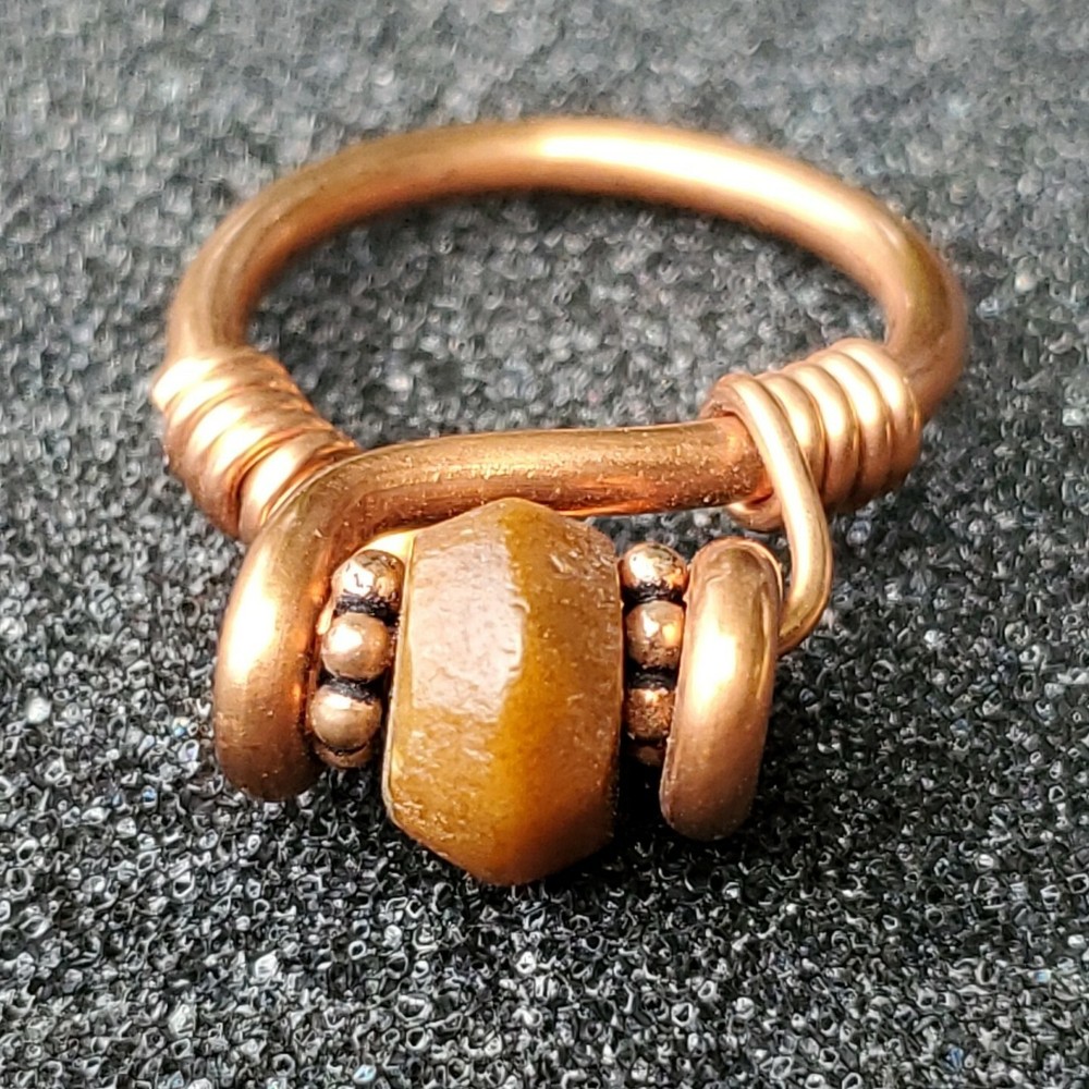 Islamic carnelian paleo ring copper size 8+