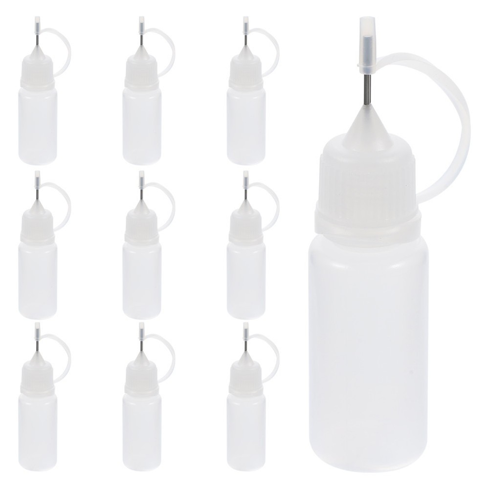 10 Pcs Squeeze Pointed Bottles Applicator with Tips Precision Nozzle Crafts