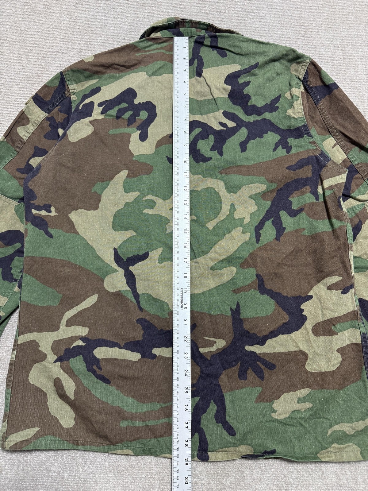 US Army BDU Jacket Mens Medium Regular Woodland Camo Combat Coat Field Patch