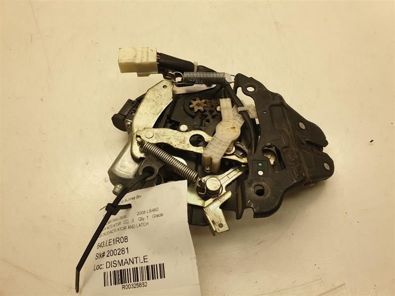 2008 LEXUS LS460 DECKLID ACTUATOR AND LATCH ASSEMBLY