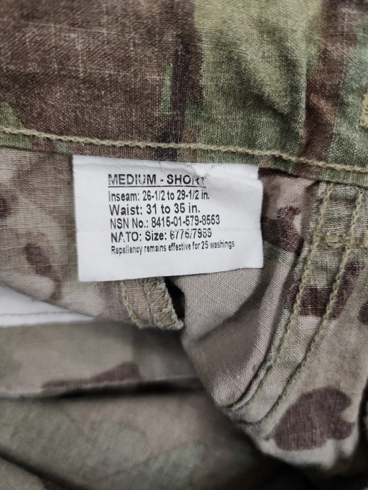 Salty Trouser Army Combat Uniform Unisex Flame Resistant Medium Short Cag Sof