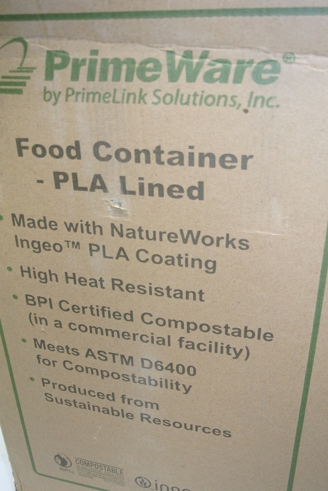 8-oz. PrimeWare Compostable Hot/Cold Food Container - Case / 850 ct.