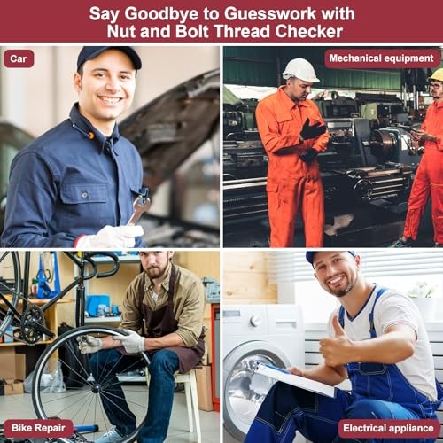 Thread Checker, 55 Bolt Size and Thread Gauge, Bolt 55 Thread Checker Red