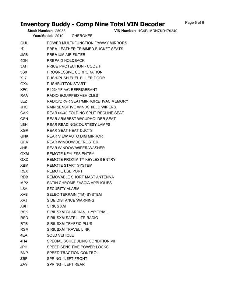 CHEROKEE 2019 Jack 1542749