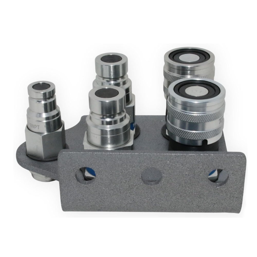 1/2 Flat Face Hydraulic Quick Connect Coupler Set +Drain line + Bracket TL23DB-4