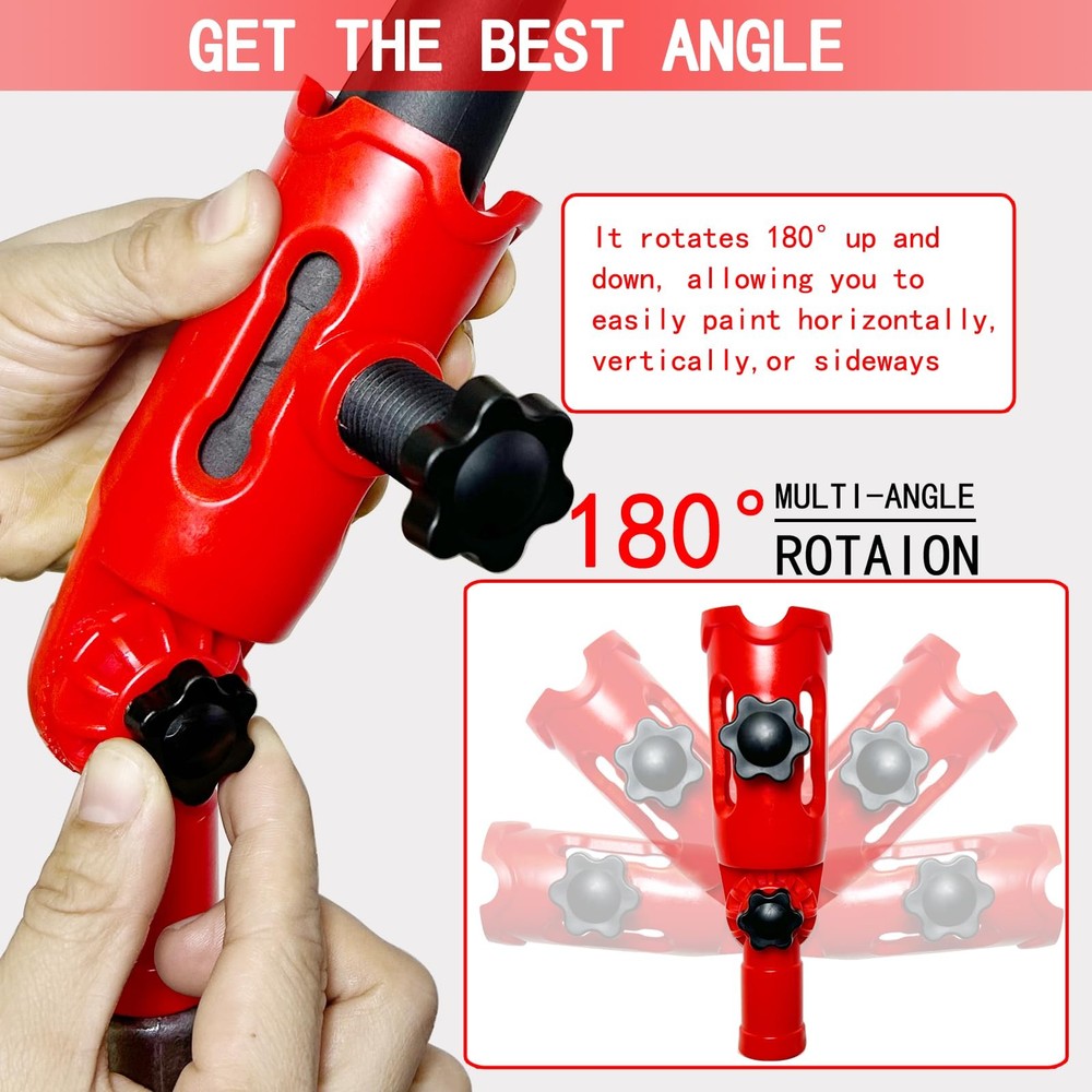 Multi-Angle Paint Brush Extender for High Ceiling,Extension Pole Red