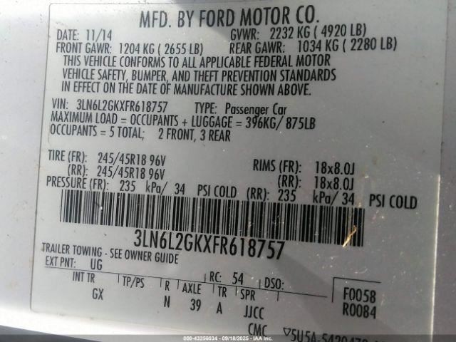 Engine ECM Electronic Control Module 3.7L ID FP5A-ADA Fits 15 MKZ 4852677