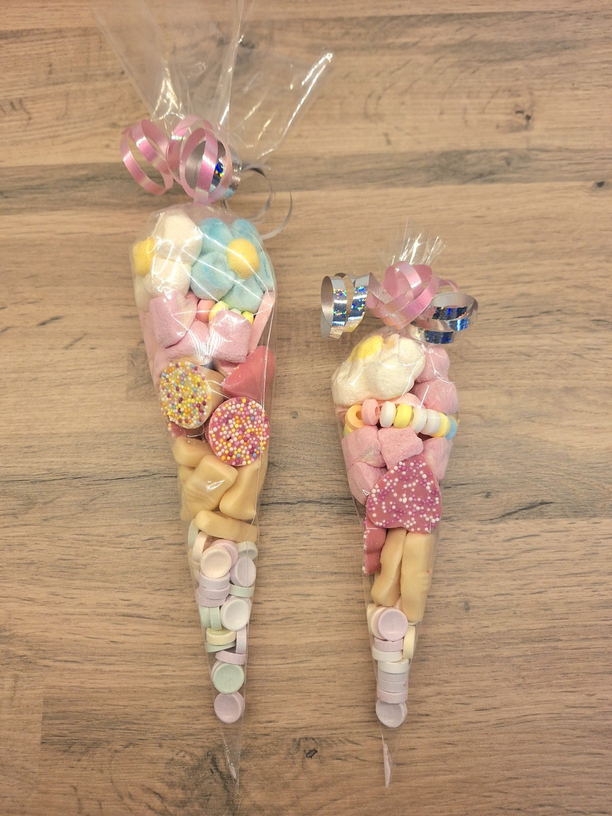 Personalised Small Large Pre Filled Spring/ Summer Sweet Cones Kids Party Bags