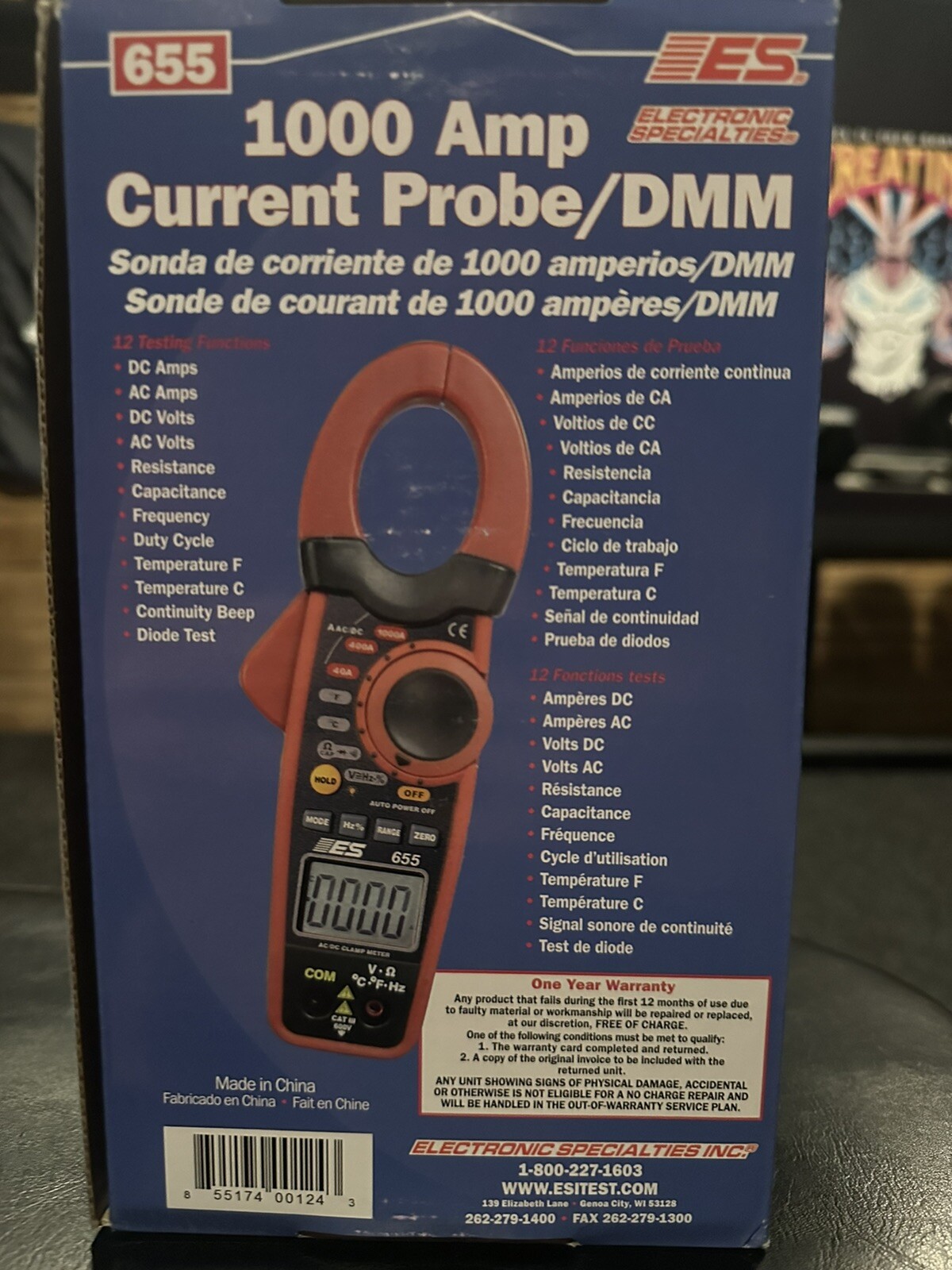 1000 Amp Current Probe/DMM 655 Electronic Specialties New in Box