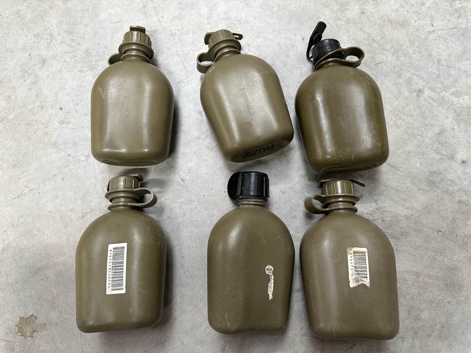 US Military 1 Quart Canteen Hard Plastic OD Green 1QT ALICE Cap Army Field Gear