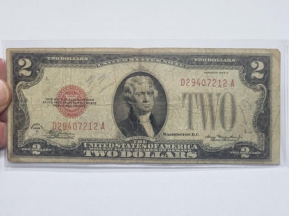 1928 D $2 RED SEAL United States Note