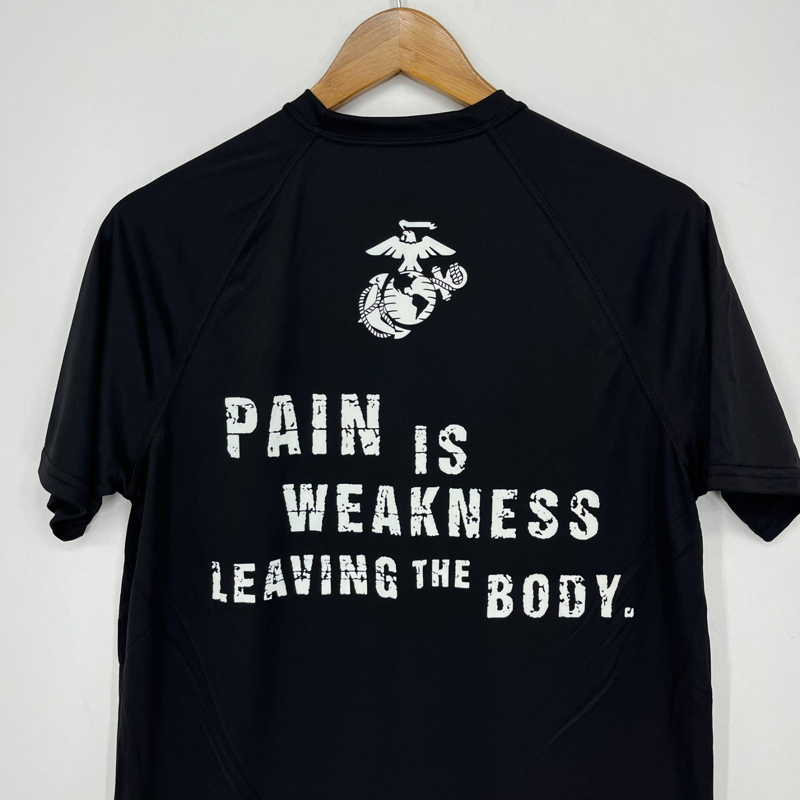 USMC Marines Short Sleeve T-Shirt Men's Size S Black Moisture Wicking USA NWOT