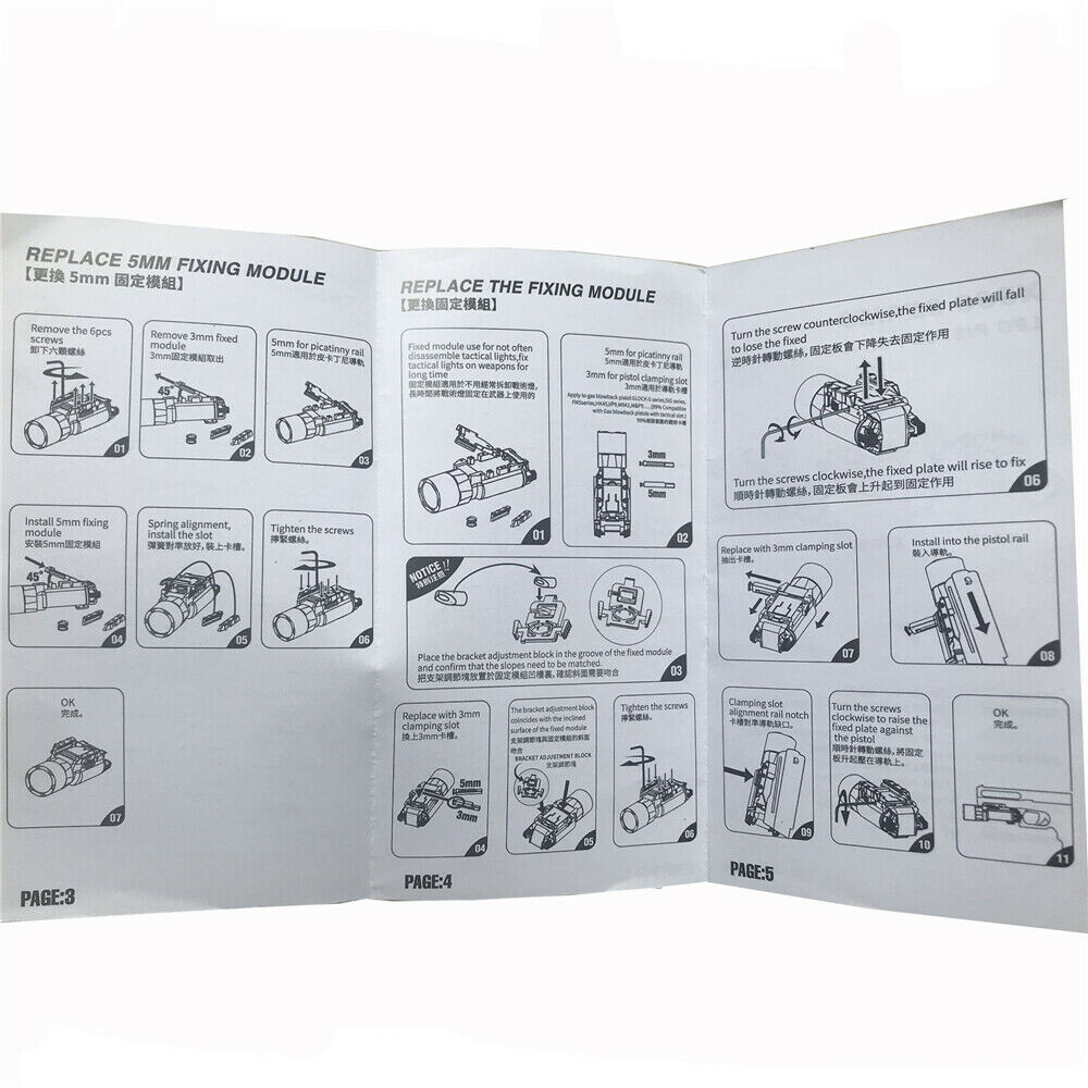 X300U 500LM LED Weapon Flashlight Gun 20mm Picatinny Rail Torch for rifle Pistol