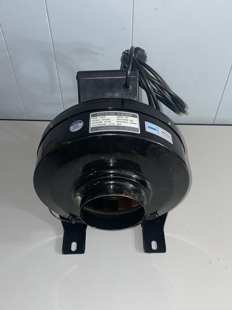 Sunlight Supply Model 736430 Duct In-Line 4" Blower