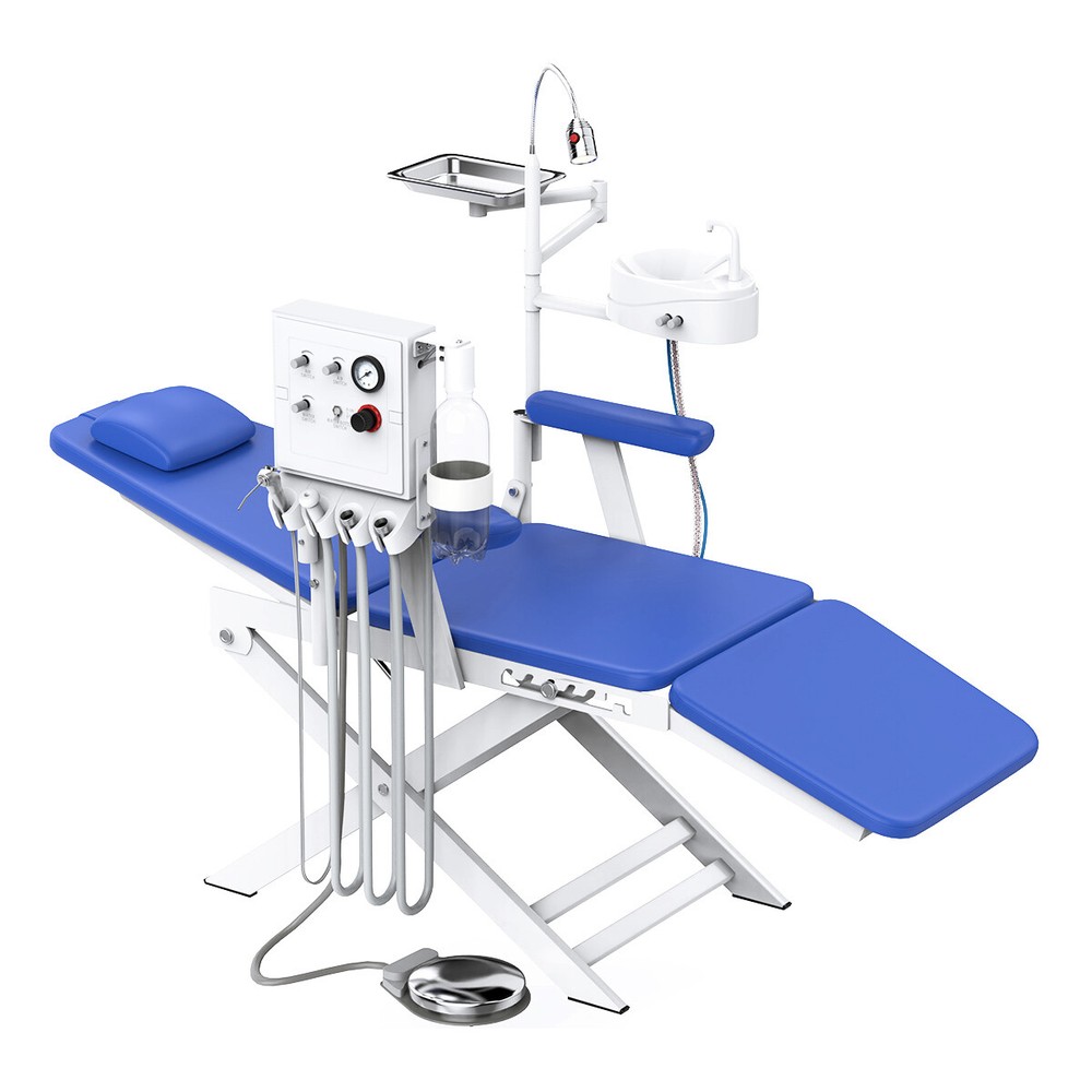 Dental Unit System Built-in Air Compressor Curing Light / Portable mobile chair