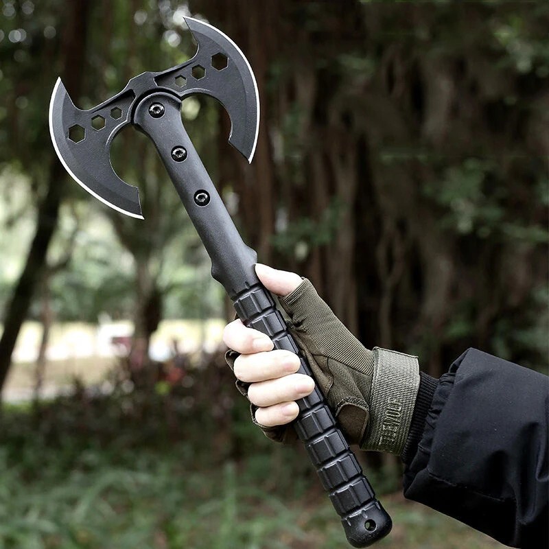 Small Battle Axe Combat Hatchet Mini Double Sided Axehead Fighting Tactical