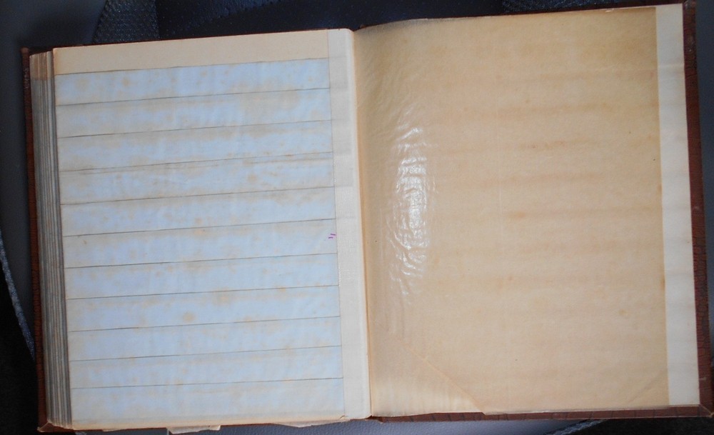 Brown stockbook; 12 /2 pages each with 11 pockets [total 264 pockets]