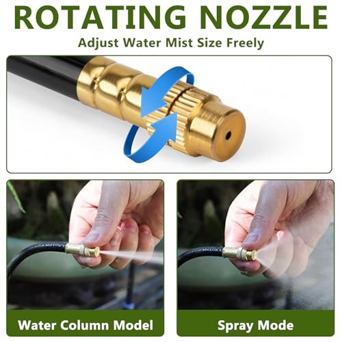 65.6FT/20M Drip Irrigation System, 360° Bendable Irrigation System for Garden,