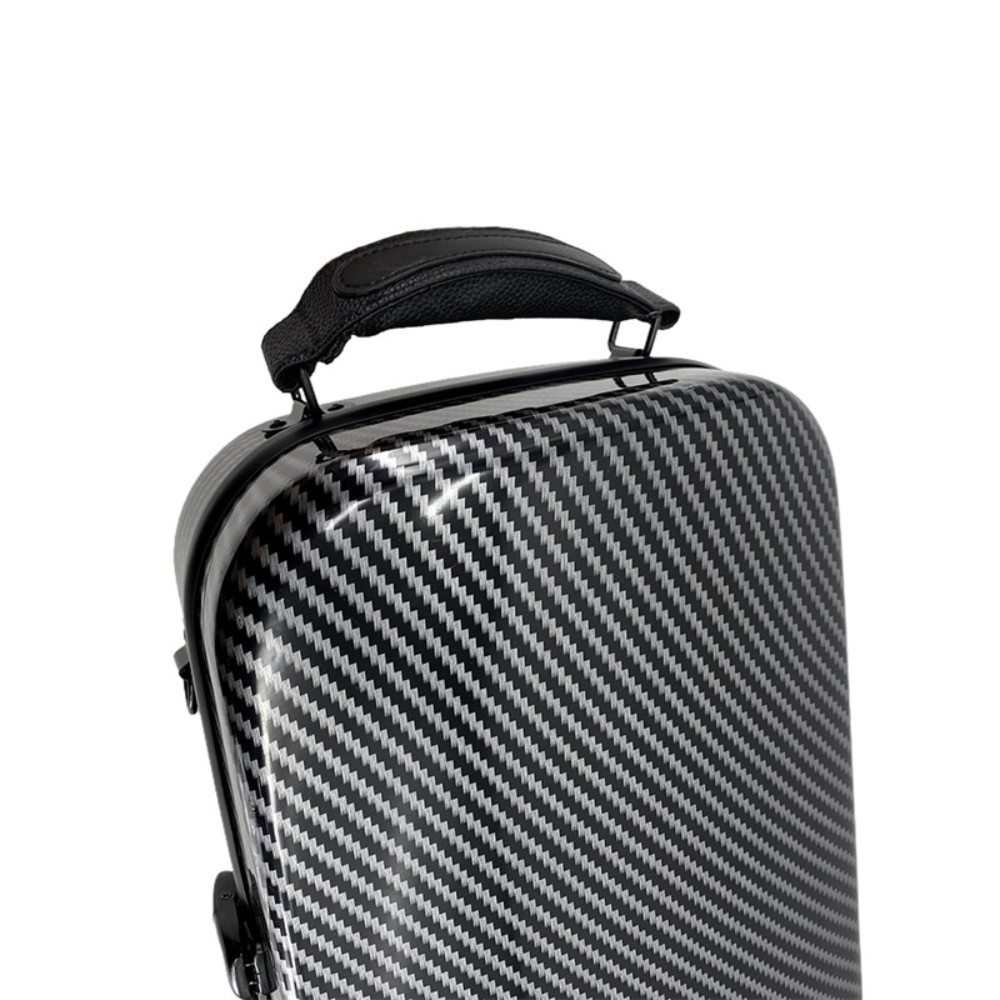 4/4 Carbon Fiber Violin Case Thick Padding Adjustable Backstrap Bow Holder Light