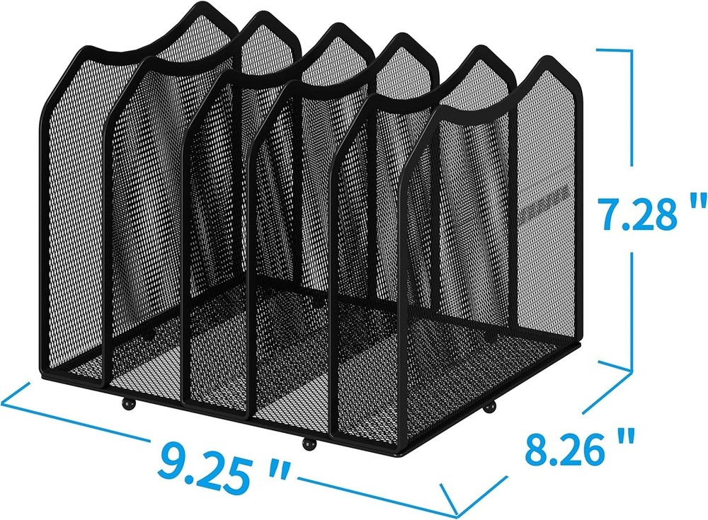 Multifunctional Mesh File Sorter - 5 Sections for Ultimate Desk Organization
