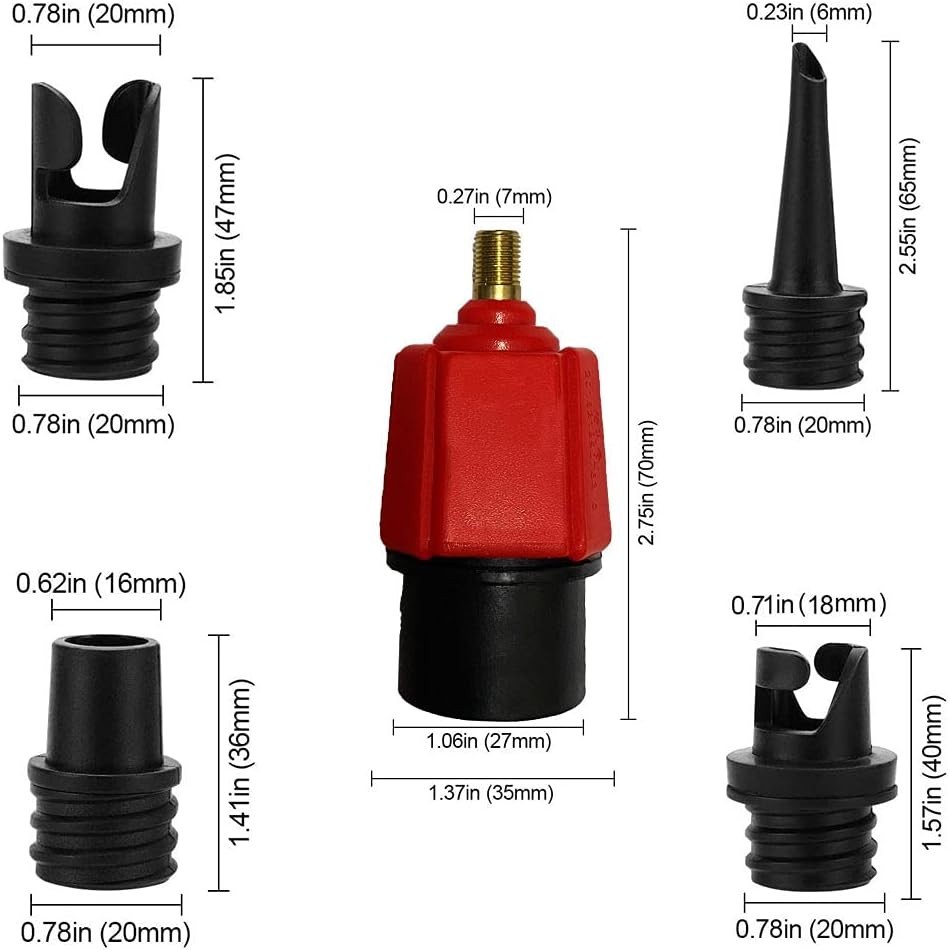 Inflatable Boat Air Valve Converter - Red