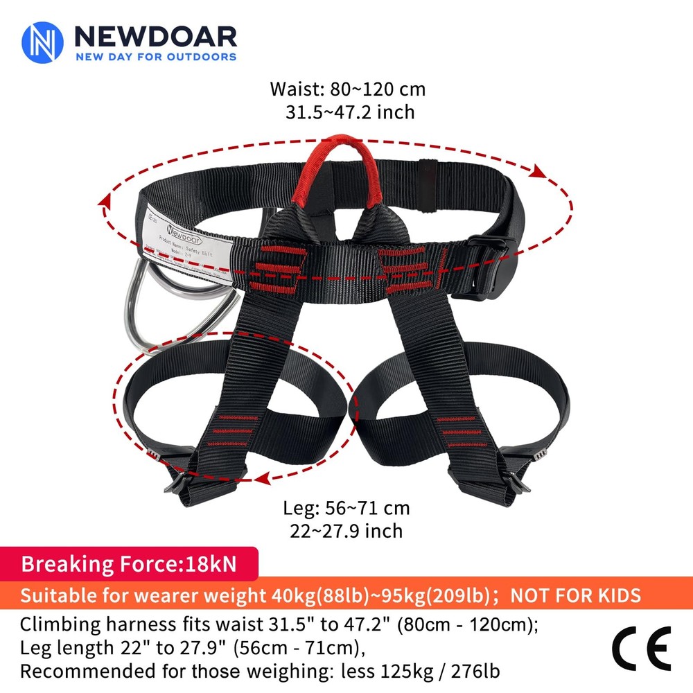 Adjustable Thickness Climbing Harness,CE Certification Wider Half Body Harness