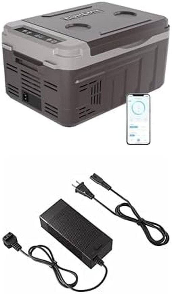 12 Volt 11 Quart Electric Compressor Refrigerator Bundle with AC Power Cord Adap