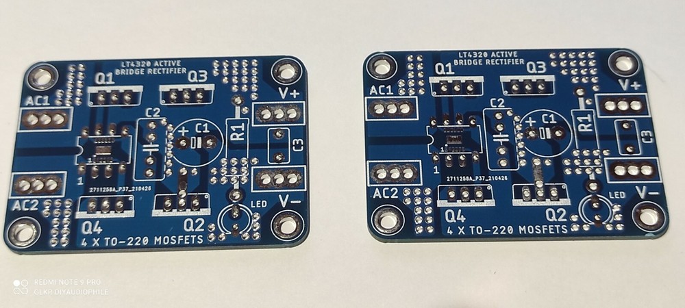 LT4320 Active Rectifier Board set,  MOSFET Bridge Rectifier, * 2 blank PCBs
