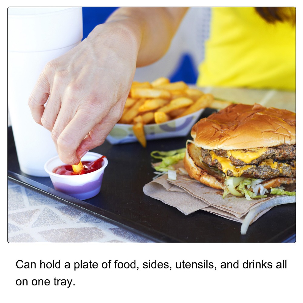 12x9" Fast Food Tray, Plastic Reusable Multi-Purpose Serving Tray White