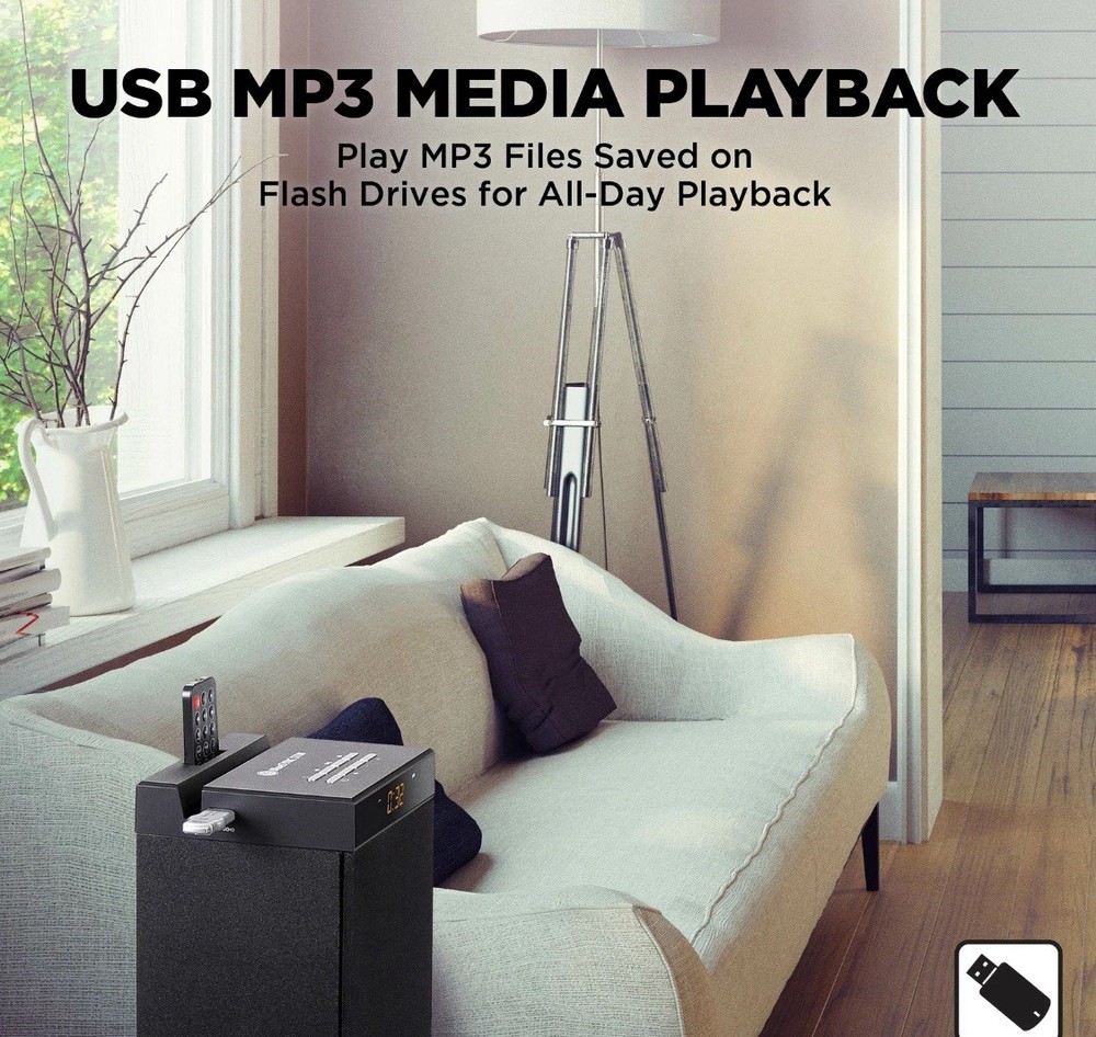 BlueSYNC STW Bluetooth Tower Floor Standing Speaker with Integrated Subwoofer