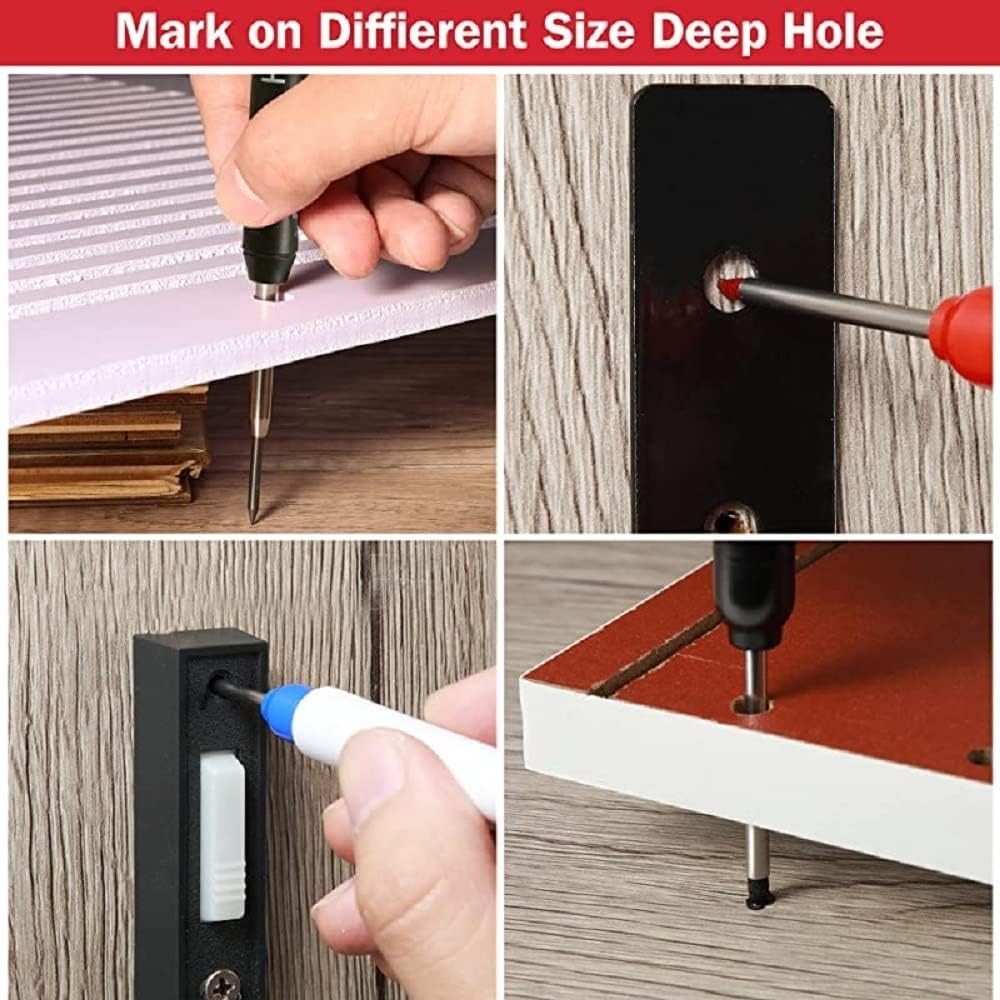 Versatile Deep Hole Pens - 3 Colors for Precision Marking in Artisanal Work