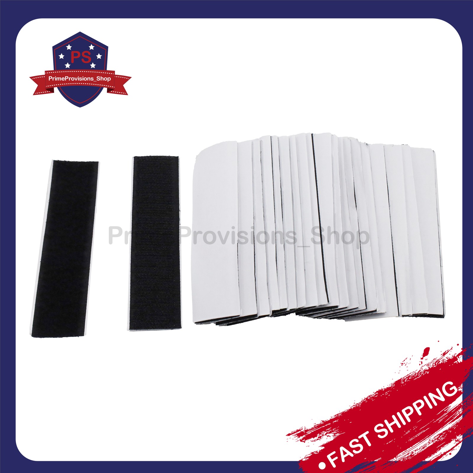 20 Sets Heavy Duty Hook & Loop Adhesive Strips Black Sticky Back Fastener 1x4"