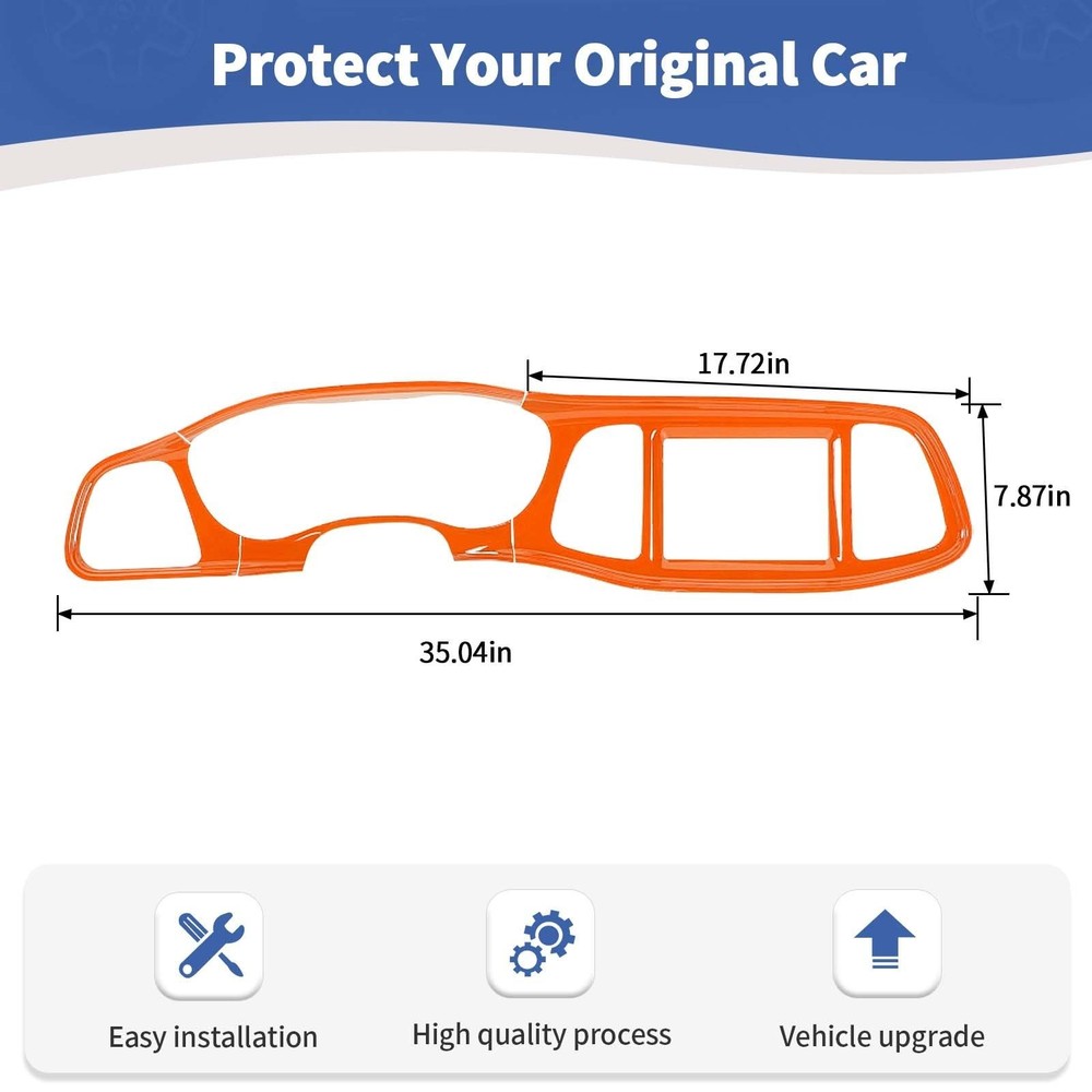 RT-TCZ for Challenger Orange Center Console Dashboard Panel Trim Cover for Do...
