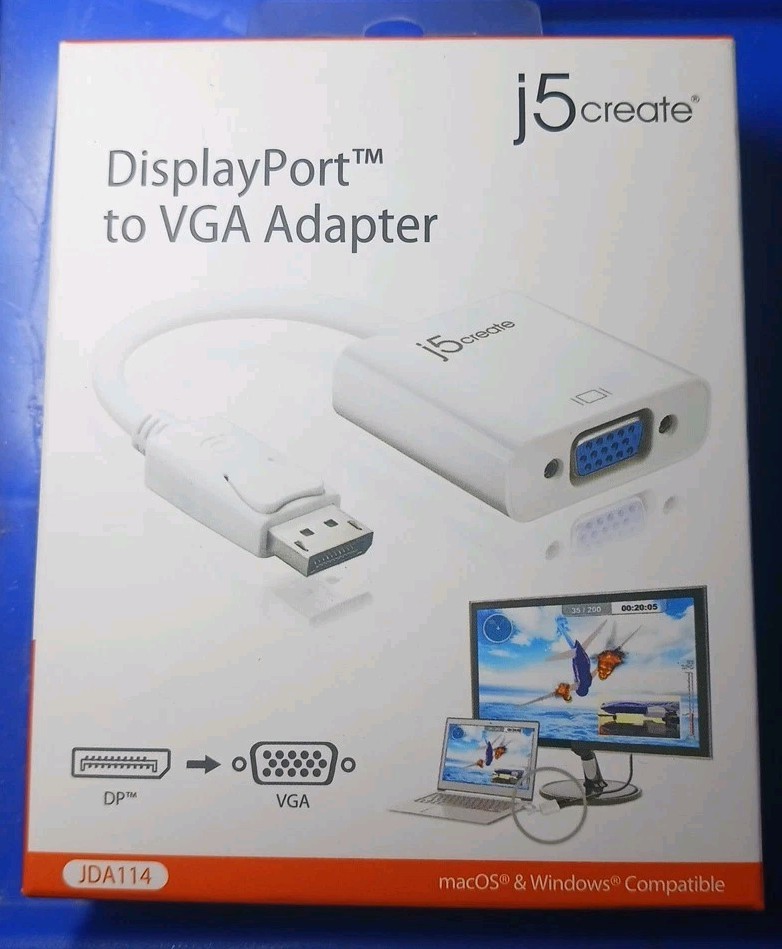 j5Create DisplayPort to VGA Adapter JDA114 -NEW!