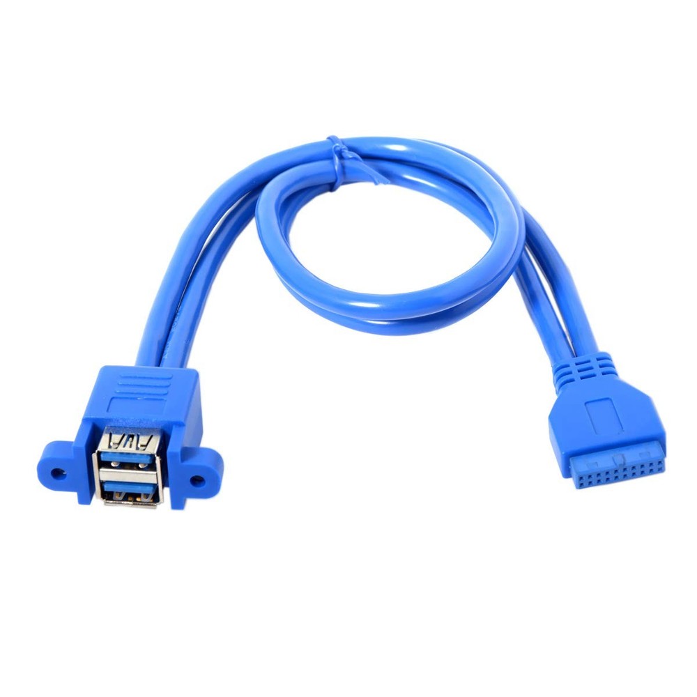 Stackable USB 3.0 Female Panel Type to Motherboard 19Pin 20Pin Header Cable 5...