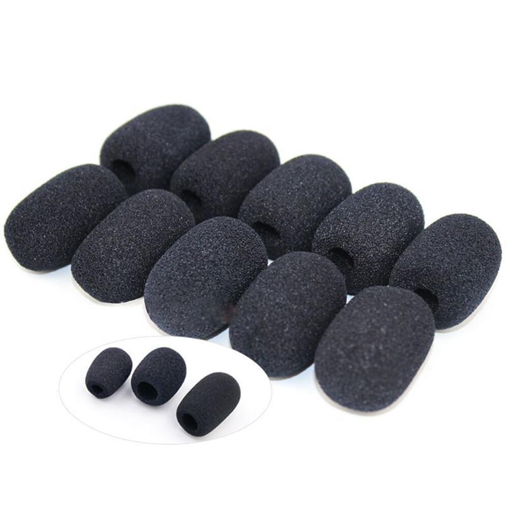 20PCS Practical Small Black Microphone Headset Windscreen Sponge Foam Mic Cover