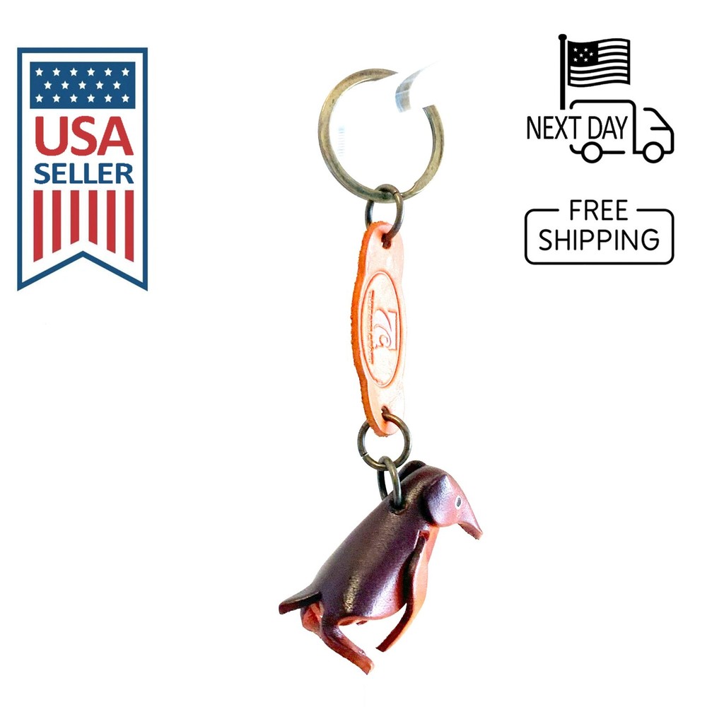 Penguin Handmade Leather Keyring