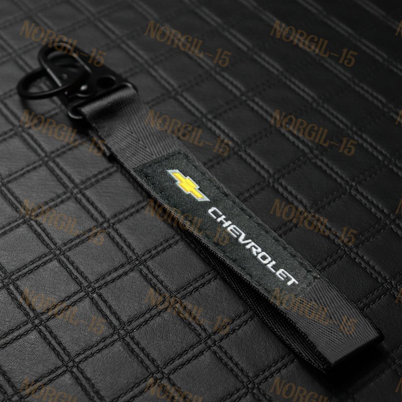 For CHEVROLET Racing Keychain Metal Backpack key Ring Hook Strap Lanyard Black